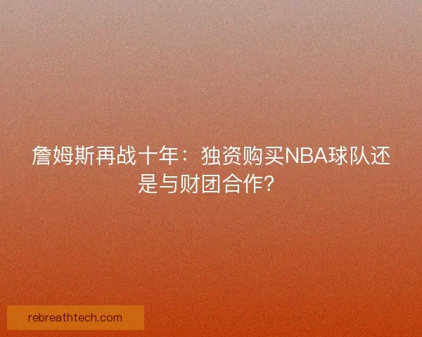 詹姆斯再战十年:独资购买NBA球队还是与财团合作? 詹姆斯再战十年:独资购买NBA球队还是与财团合作?
